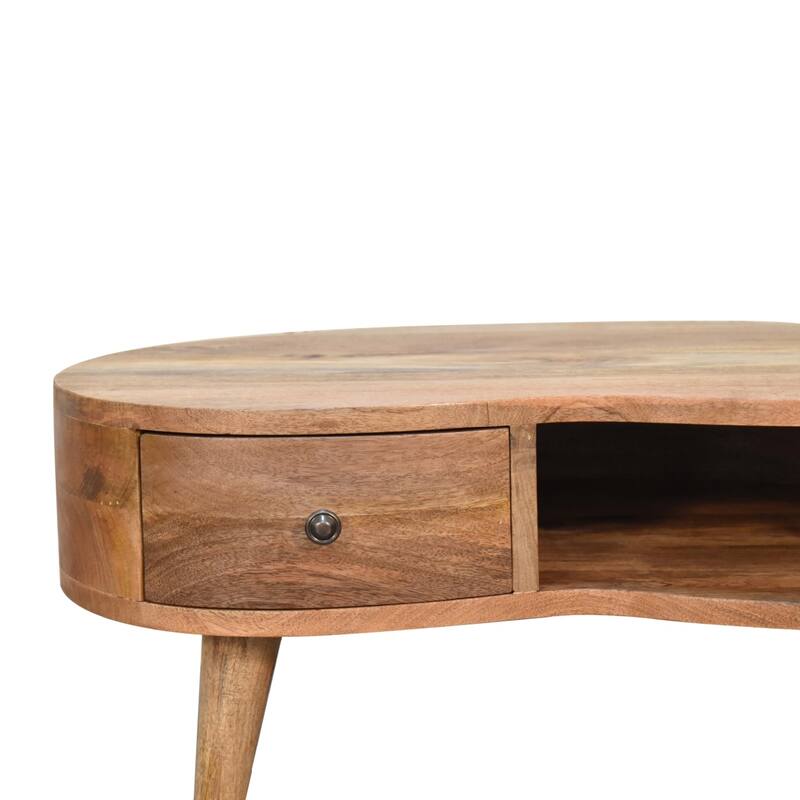 Artisan Furniture Oak-ish Solid Wood Mini Wave Coffee Table
