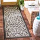 SAFAVIEH Courtyard Clarine Indoor/ Outdoor Waterproof Patio Backyard Rug - 2'3" x 16' Runner - Black/Sand