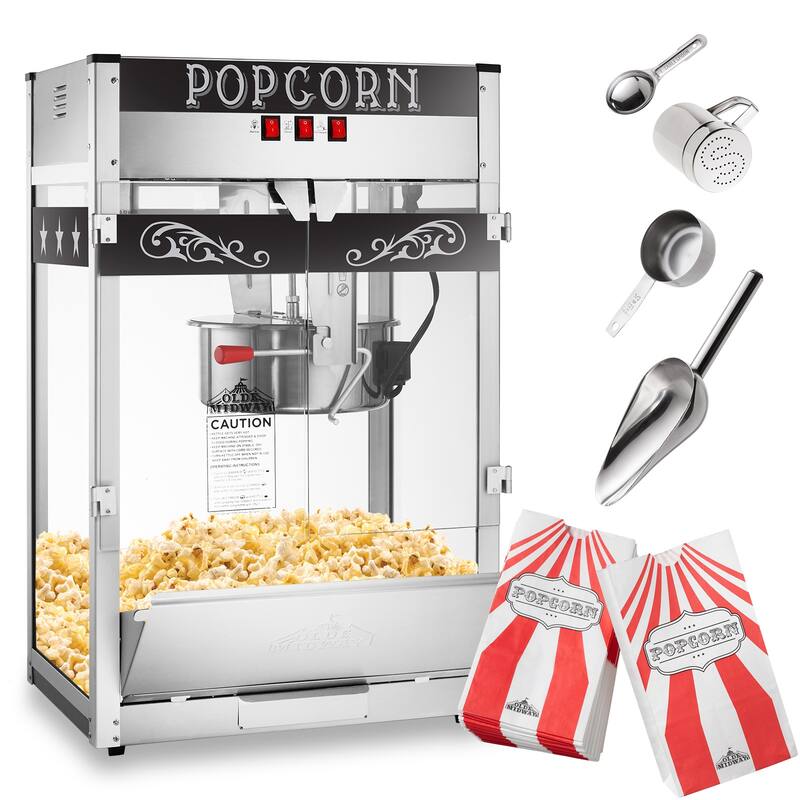 Commercial Popcorn Machine Maker Popper with Large 16oz Kettle - 16-Ounce