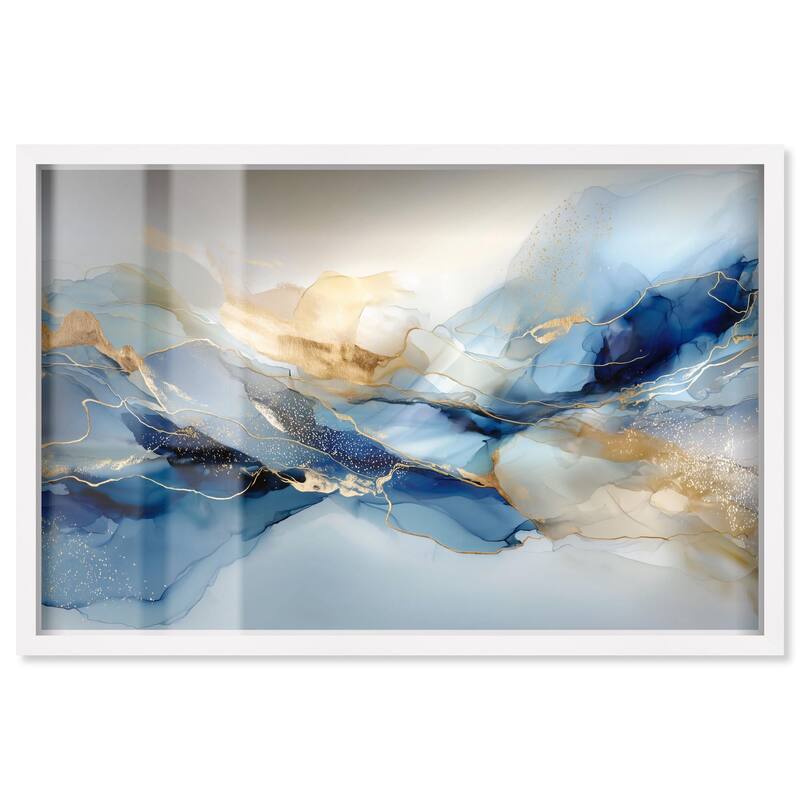 Postmodern Flow I Shadowbox by Art Remedy - White - 45" x 30"
