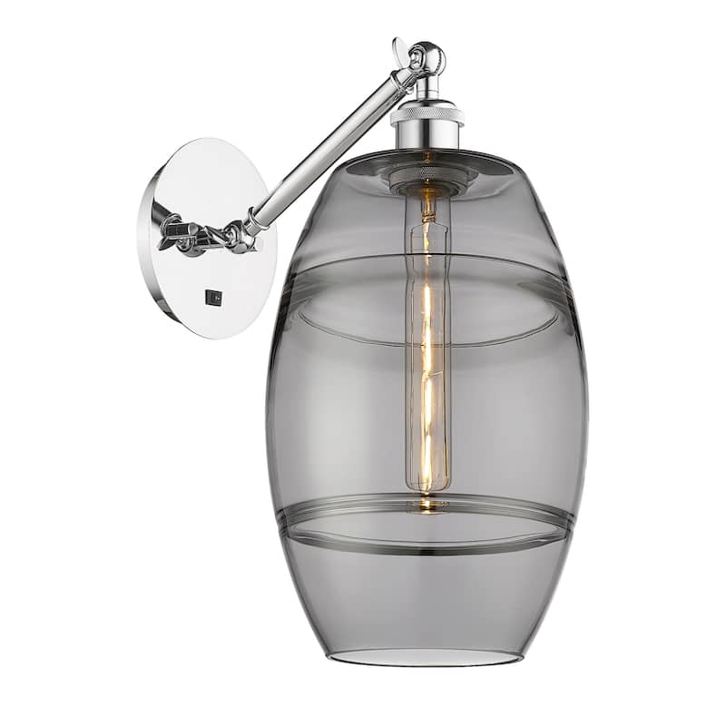 Innovations Lighting 317-1W-10-8 Vaz Sconce Vaz 10" Tall Wall Sconce - Polished Chrome / Smoked