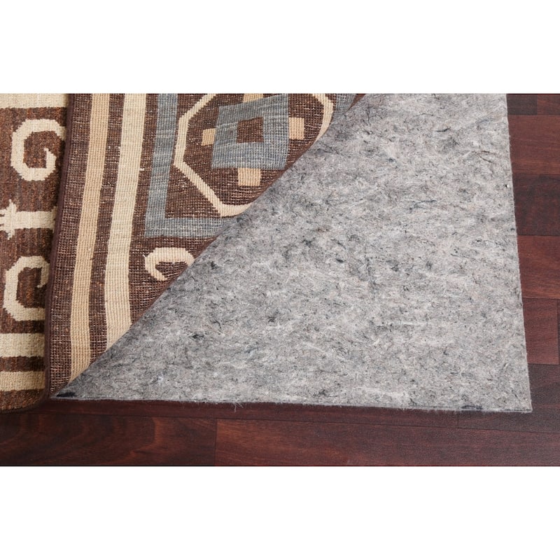 Brown Geometric Gabbeh Persian Wool Area Rug Handmade Office Carpet - 6'0" x 9'7"