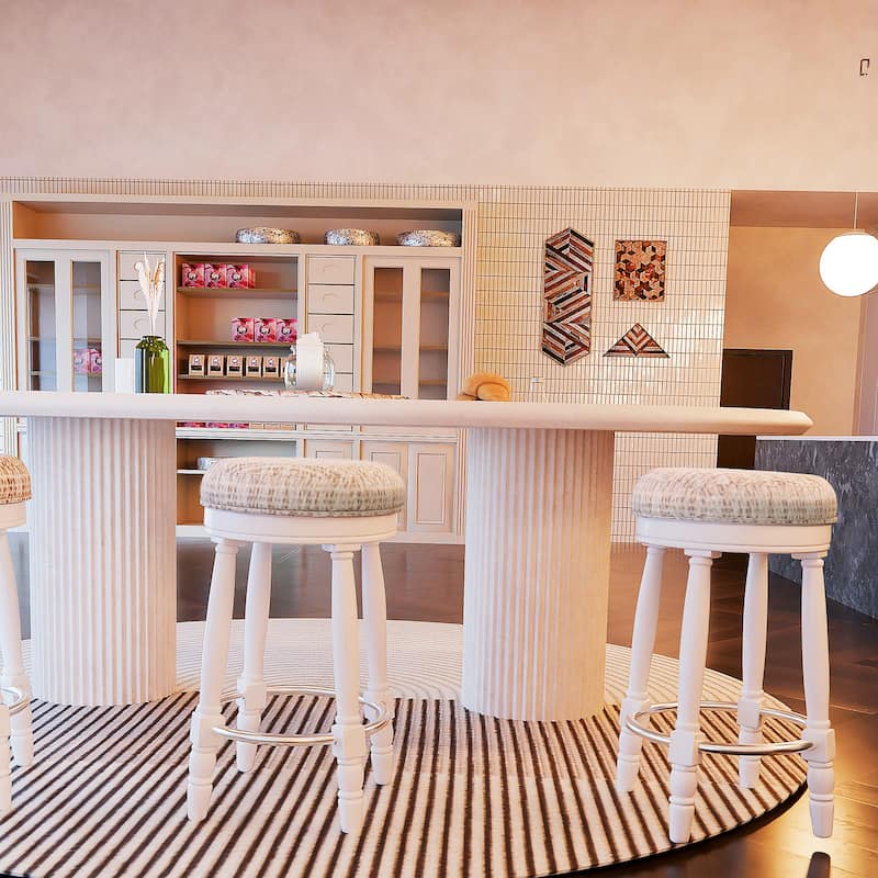 Ostweer Furniture Livingroom Bar Stools Set of 2 - White - White