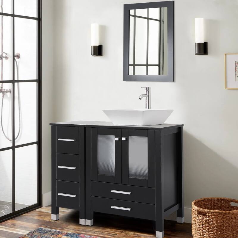 36" Bathroom Vanity with Sink Set Side Cabinet