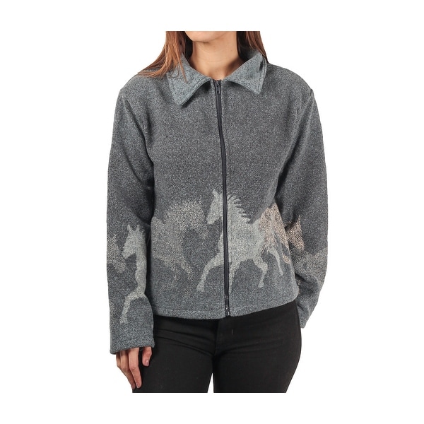 DU MONDE Black Mountain Faux-Wool Blanket Jacket