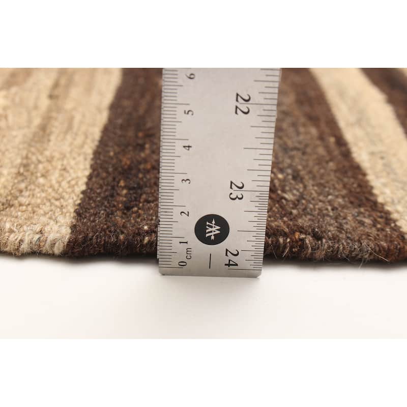 ECARPETGALLERY Flat-Weave Boho Beige Wool Kilim - 4'9 x 6'7