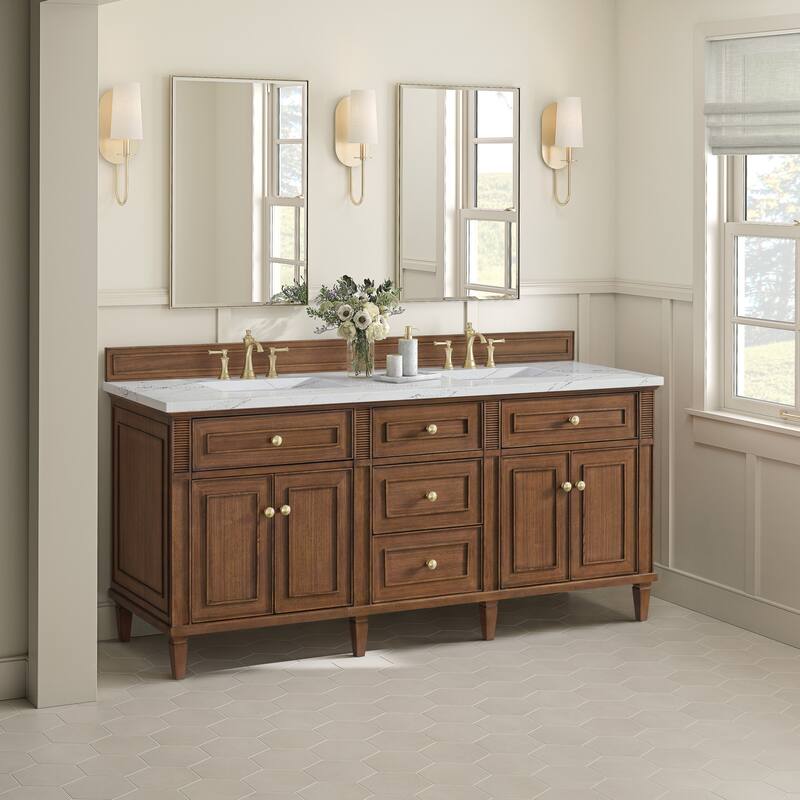 James Martin Vanities 424-V72-3ENC Lorelai 72" Double Basin Wood