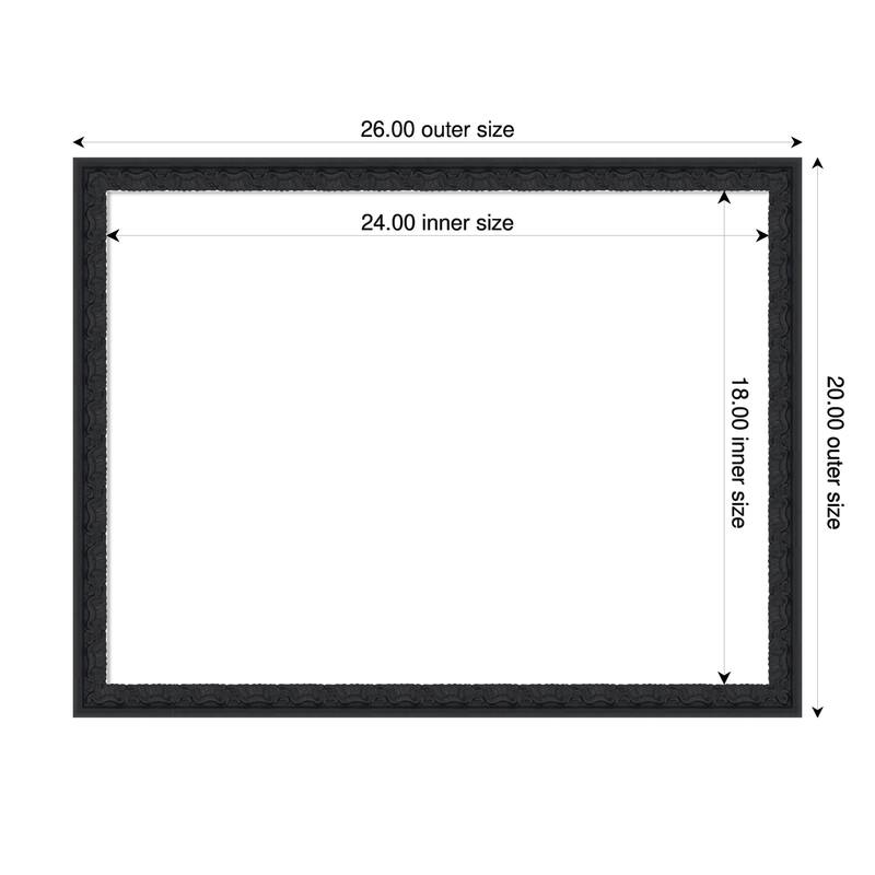 Bethany Framed Dry Erase Magnetic Board - 26 x 20 in - Bethany Black