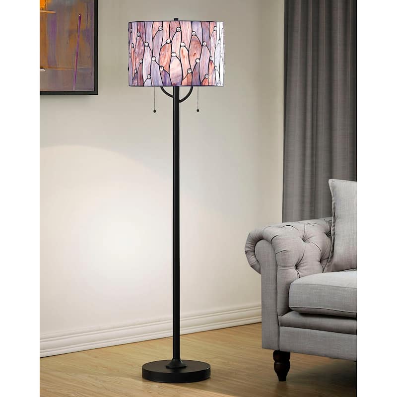 Vines 61"H Tiffany Floor Lamp - Blue/Purple