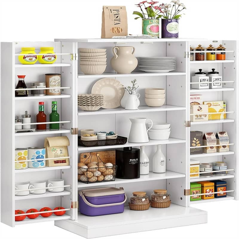 Storage Cabinet with Doors and Adjustable Shelves - 12"D x 23.62"W x 41"H