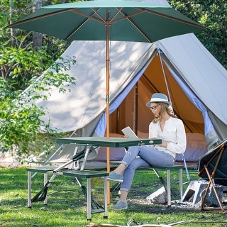 Outsunny Outdoor Portable Folding Picnic Table wit