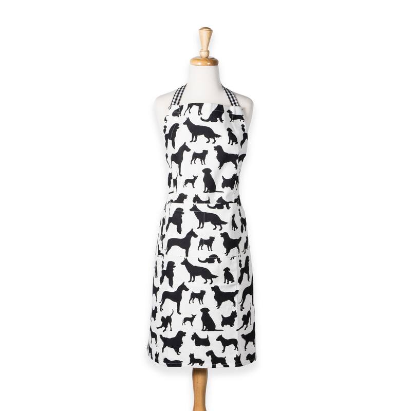 Design Imports Pet Print Chef Kitchen Apron - black dog