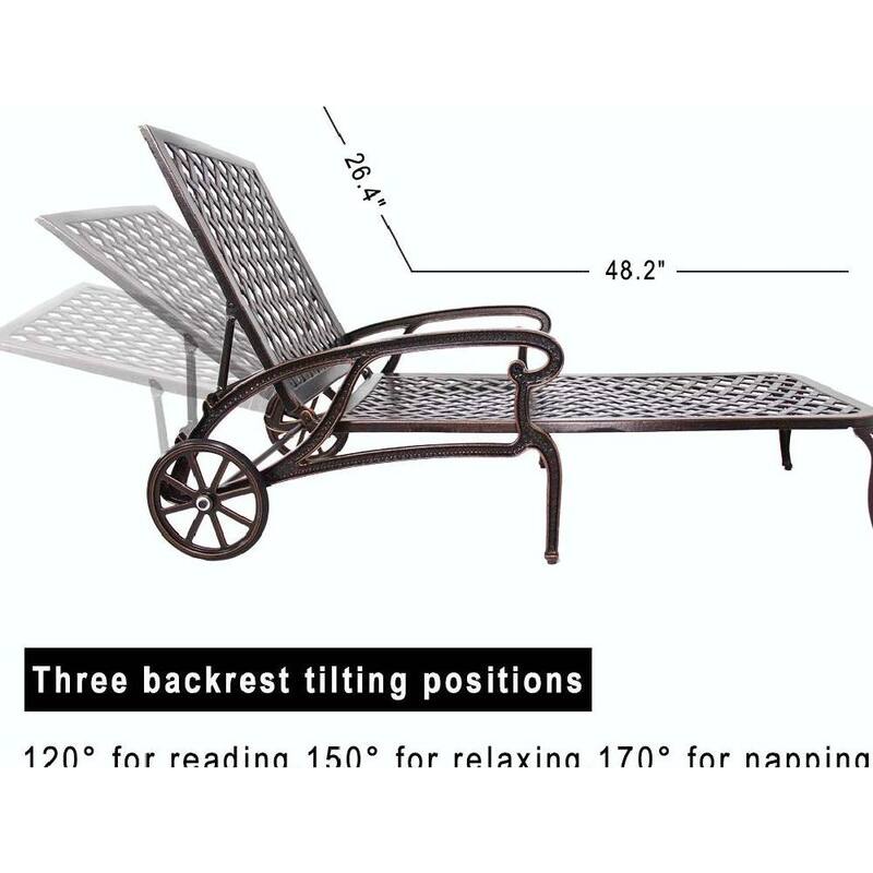 Adjustable Poolside Chaise Lounge - Reclining, Rust-Resistant Aluminum