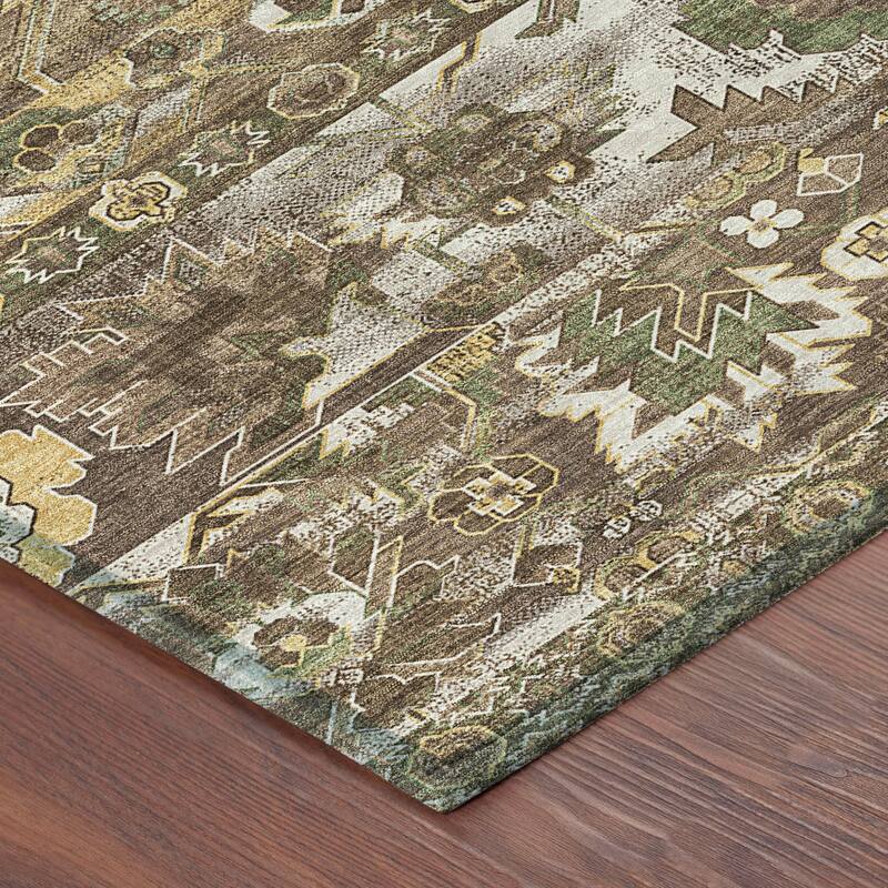 Machine Washable Indoor/ Outdoor Traditional Hudson Chantille Rug