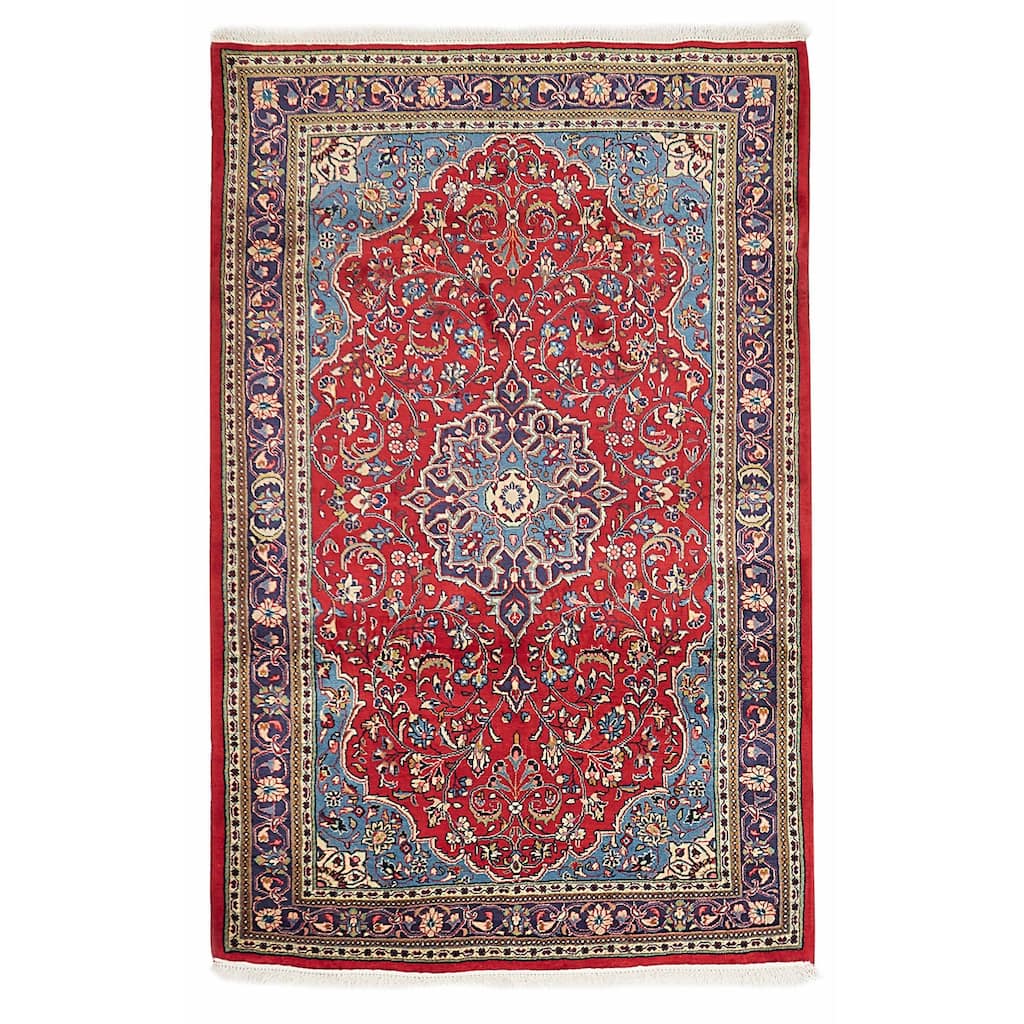 ECARPETGALLERY Hand-knotted Kayseri Vintage Red Wool Rug - 4'4 x 6'11