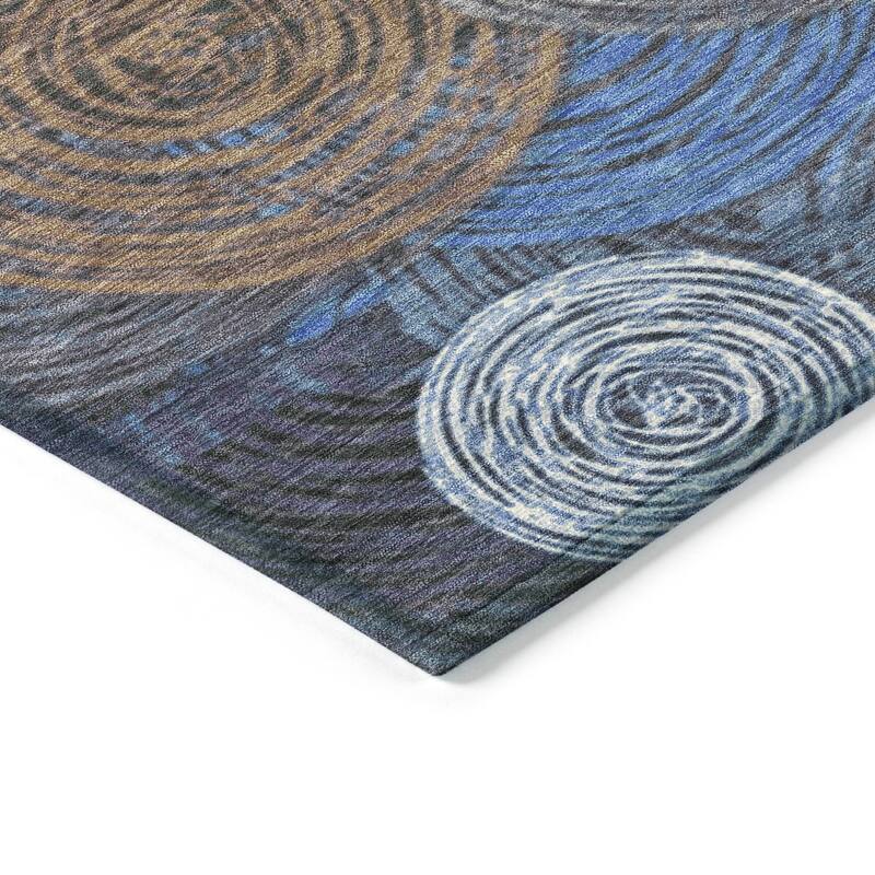 Machine Washable Indoor/ Outdoor Modern Twister Chantille Rug