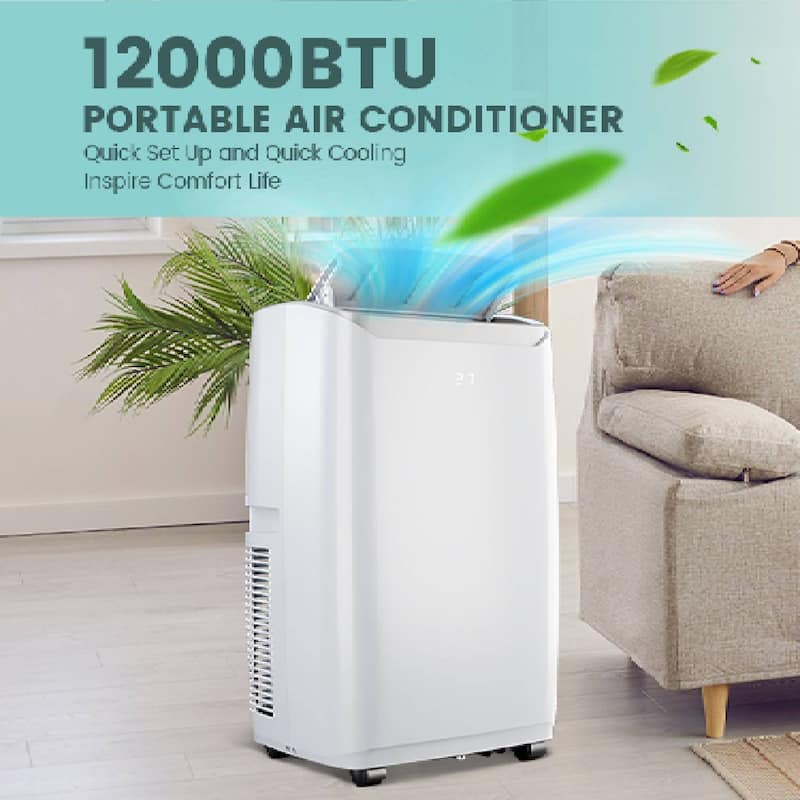 12000Btus Portable Air Conditioner with Multi-Speed Fan - N/A