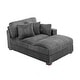 preview thumbnail 82 of 174, 41" W Plush Corduroy Chaise Lounge with Pillows