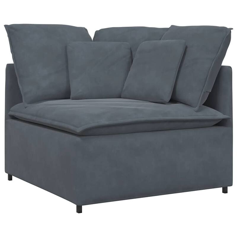 vidaXL Modular Sofa Dark Grey Velvet (100% polyester) Oversized Modular - 39.4 x 78.7 x 25.2 in