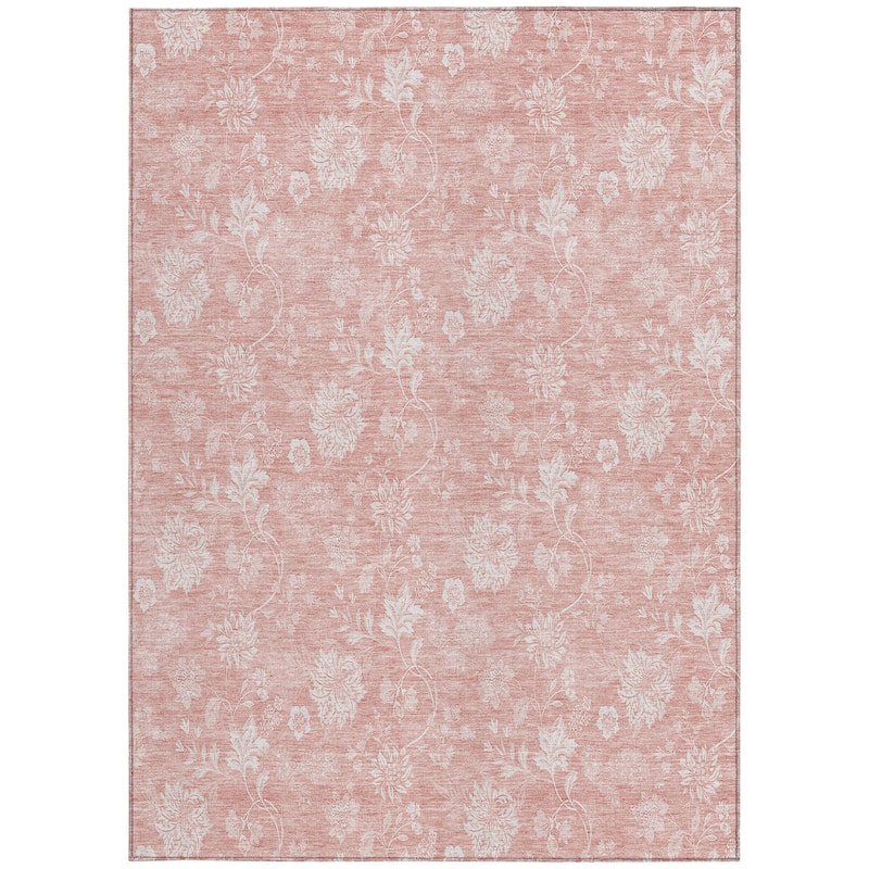 HomeRoots Floral Transitional Rectangle Outdoor Rug