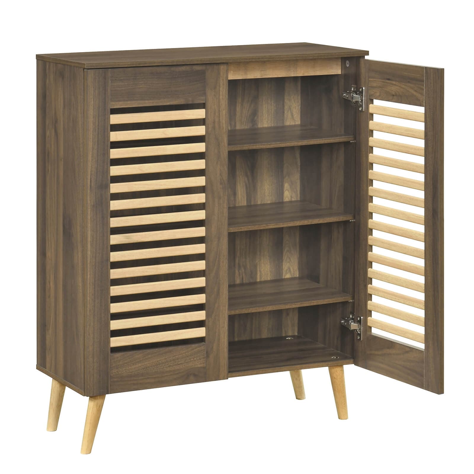 Costway Shoe Cabinet with 2 Louvered Doors&3 Removable Shelves,5-Tier - See Details