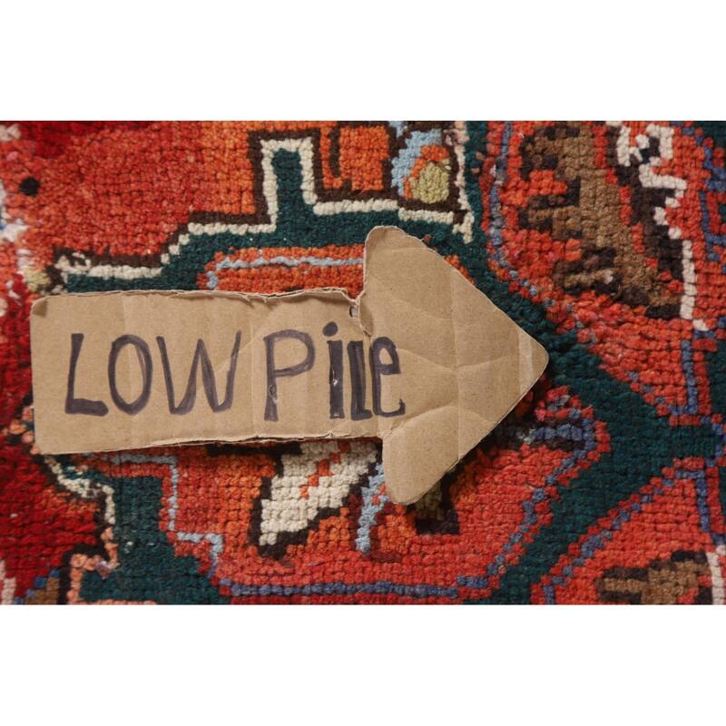 Hand Knotted Oriental 100% Wool Carpet Traditional Medallion Red Heriz Area Rug - 9' 7'' X 6' 11''
