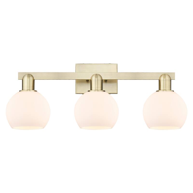 Innovations Lighting 716-3W-10-25 Athens Vanity Athens 3 Light 25" - Antique Brass / Matte White