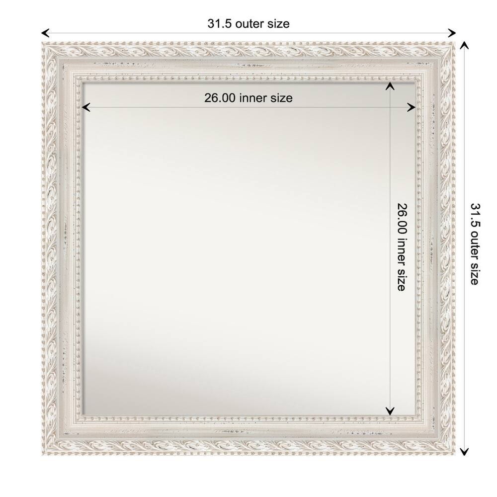 Opera Off White Non-Beveled Wood Framed Wall Mirror - Opera Off White