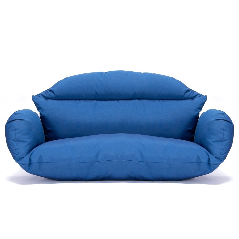 Egg Double Seat Cotton-filled Soft Swing Chair Cushion with Removable Cover, Weather-Resistant and Zipper for Indoor Outdoor