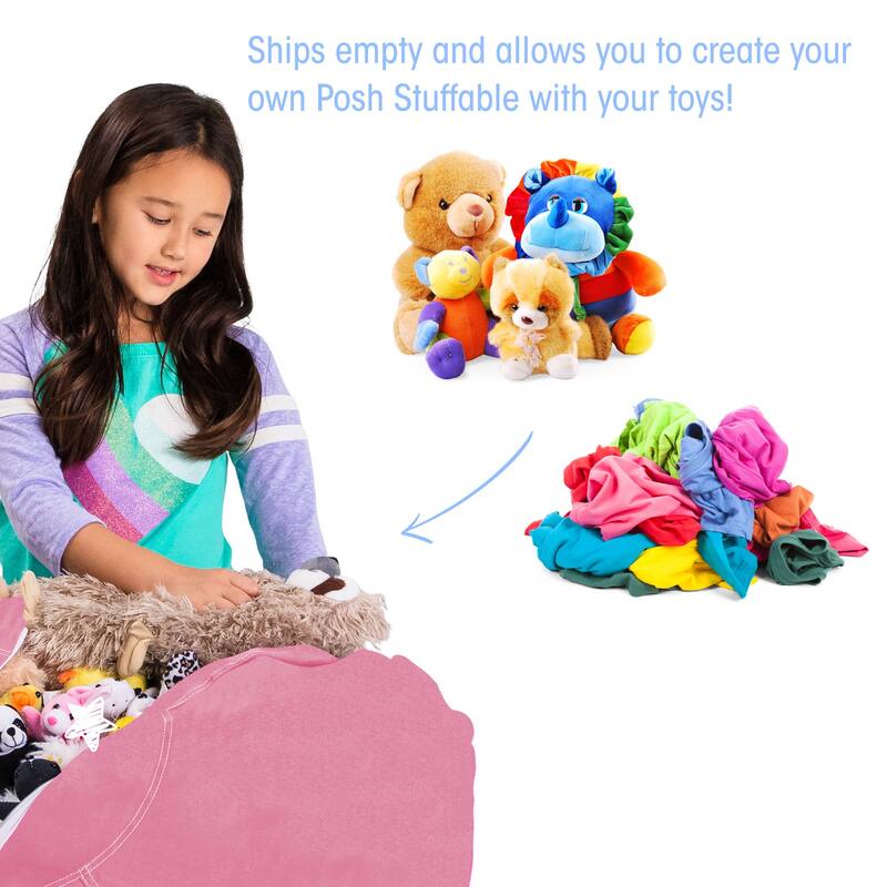 Kids' Stuffed Animal Storage Bean Bag Chair Cover or Toy Organizer