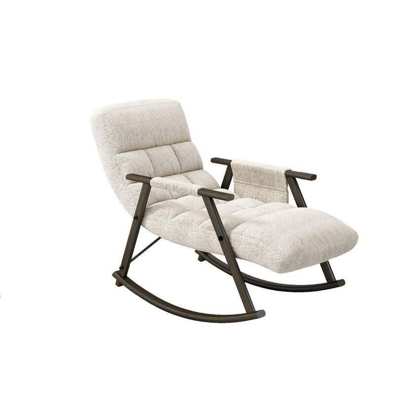 Folding Upholstered Rocking Chair, Lounge Rocking Chair