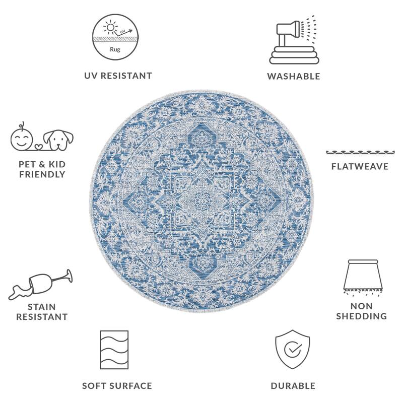 SAFAVIEH Courtyard Guylaine Indoor/ Outdoor Waterproof Patio Backyard Rug