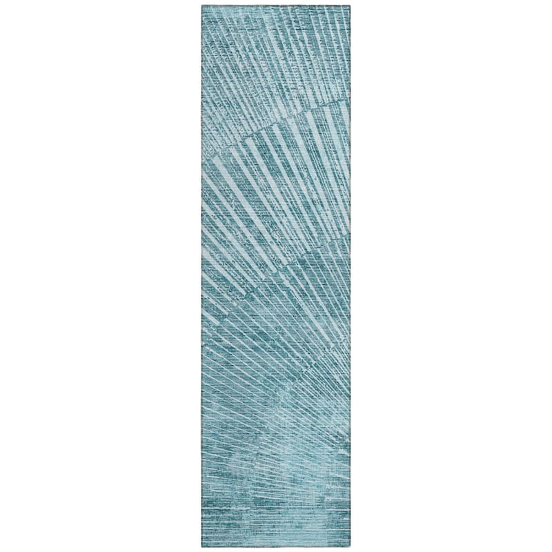 Machine Washable Indoor/ Outdoor Modern Fan Chantille ARug