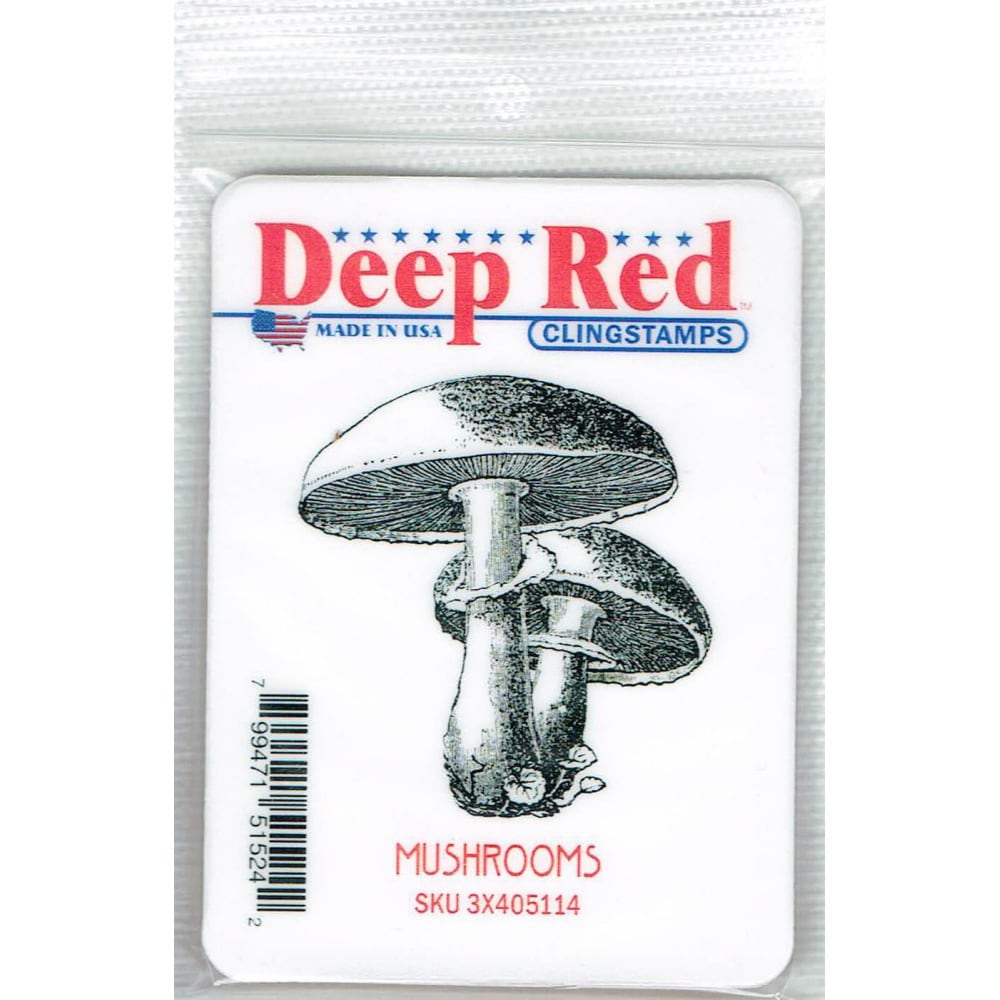 Deep Red Cling Stamp 2X2-Mushrooms