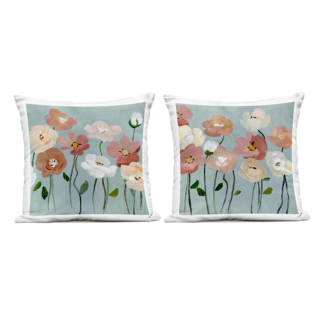 Stupell Budding Boho Blooms Printed Outdoor Throw Pillow Design by Charity Henderson (Set of 2)