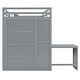 preview thumbnail 9 of 14, Full Size Grey Wooden Loft Bed w/ Desk, Storage Staircase & Shelves, Built-in Wardrobe w/ Foldable Door Panels for Student Dorms
