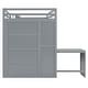 preview thumbnail 8 of 14, Grey Full Size Bunk Bed with Wardrobe, Desk, and Shelves for Kids