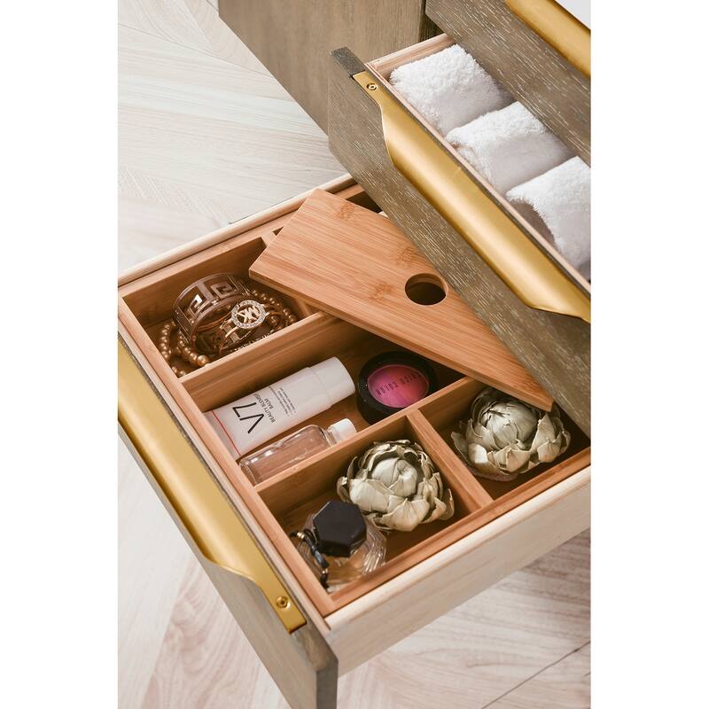 James Martin Vanities Mercer Island 48" Single Vanity, Latte Oak with Radiant Gold Hardware
