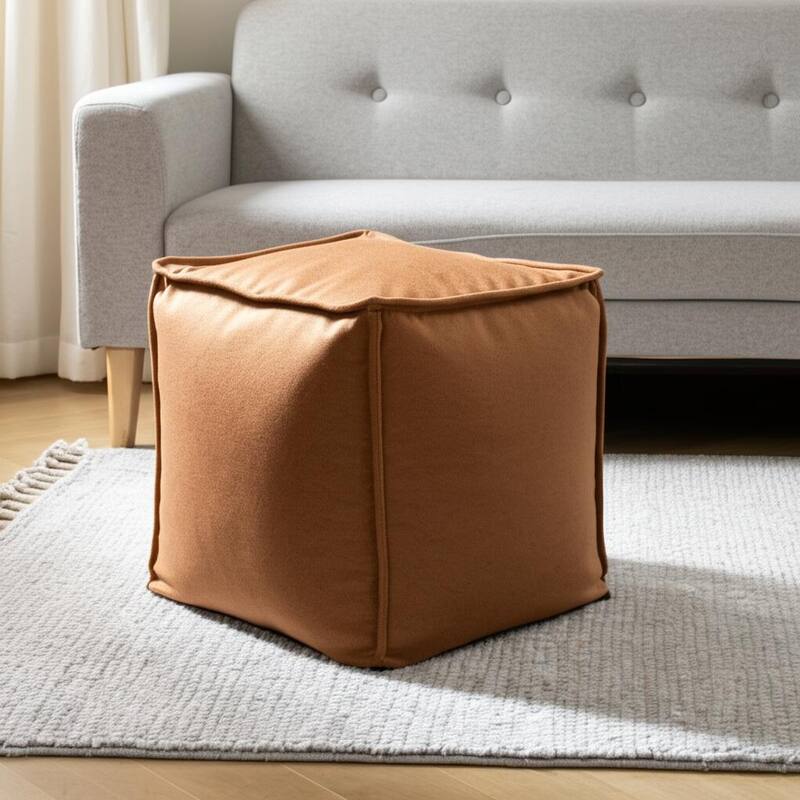 Qiviut Brown Square Pouf