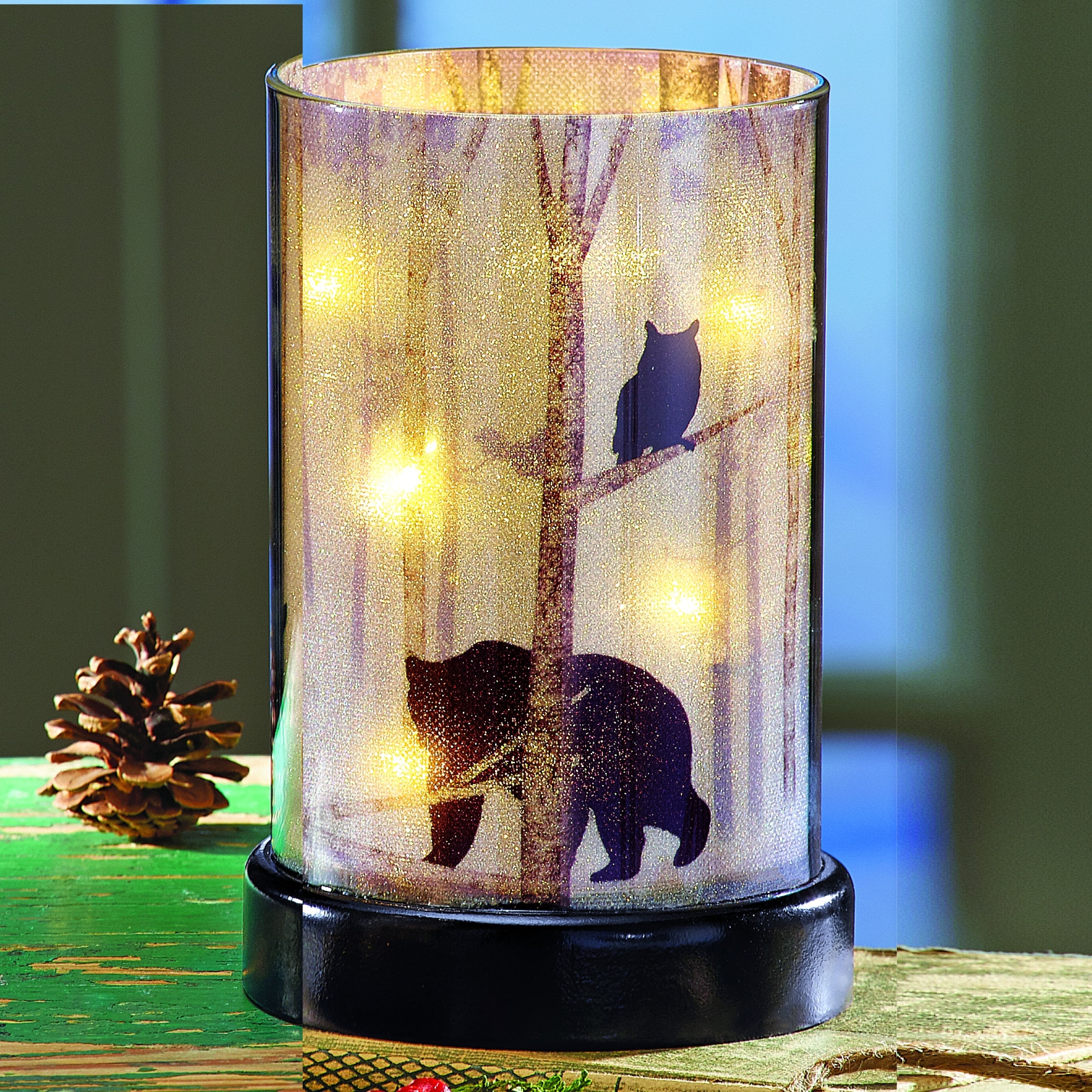 Northwoods Lighted Candle Hurricane 7.500 x 5.000 x 5.000
