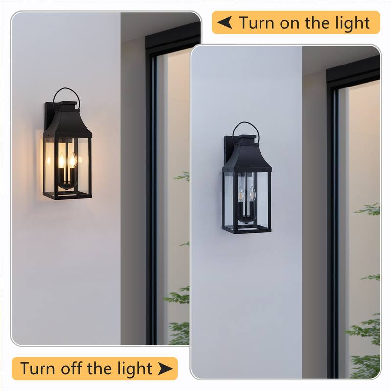 Outdoor Black Wall Lantern Sconce Light