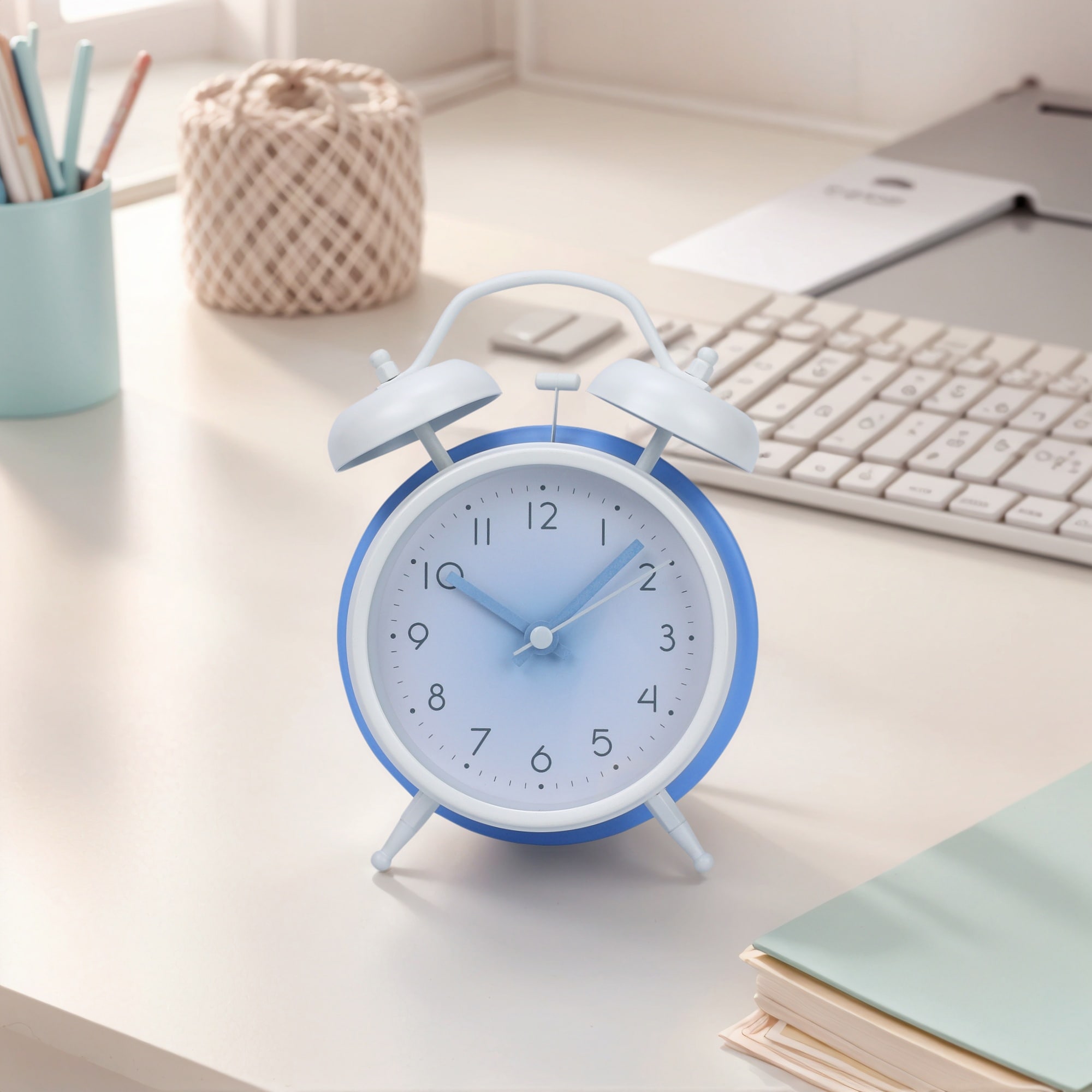 Gradient Design Alarm Clock, Traditional Dual Bell Design, Loud Alarm, for Bedroom - 4.6"L x 2.2"W x 6.3"H