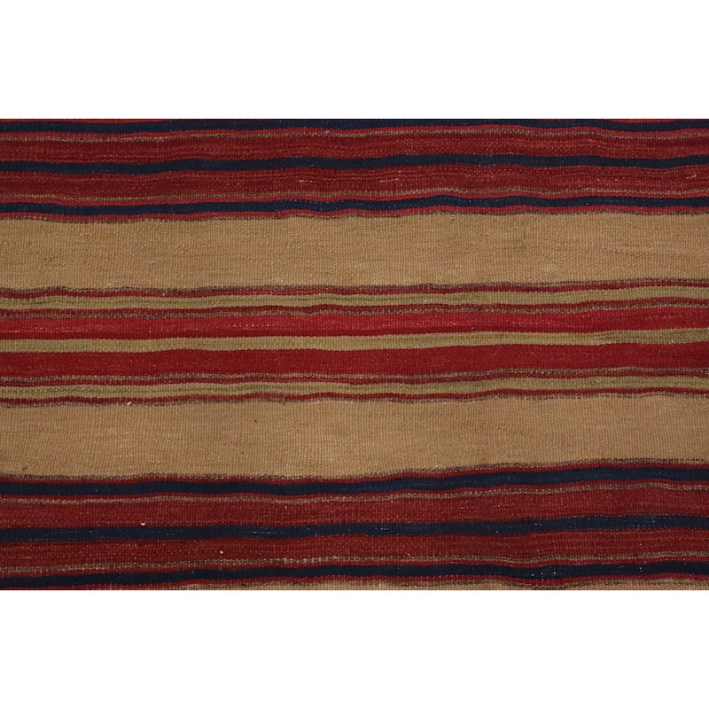 Hand Woven Oriental 100% Wool Carpet Southwestern Geometric Multi-Colored Kilim Area Rug - 8' 6'' X 5' 1''