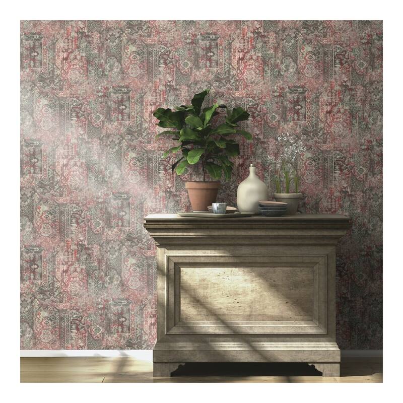 Rasch Hamadan Moss Textile Wallpaper - 20.5 x 396 x 0.025