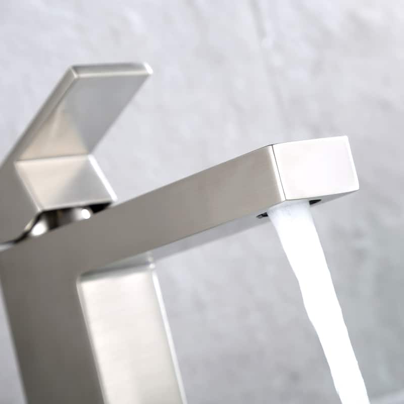 Luxier BSH05-S Single Handle Single Hole Bathroom Faucet with Drain