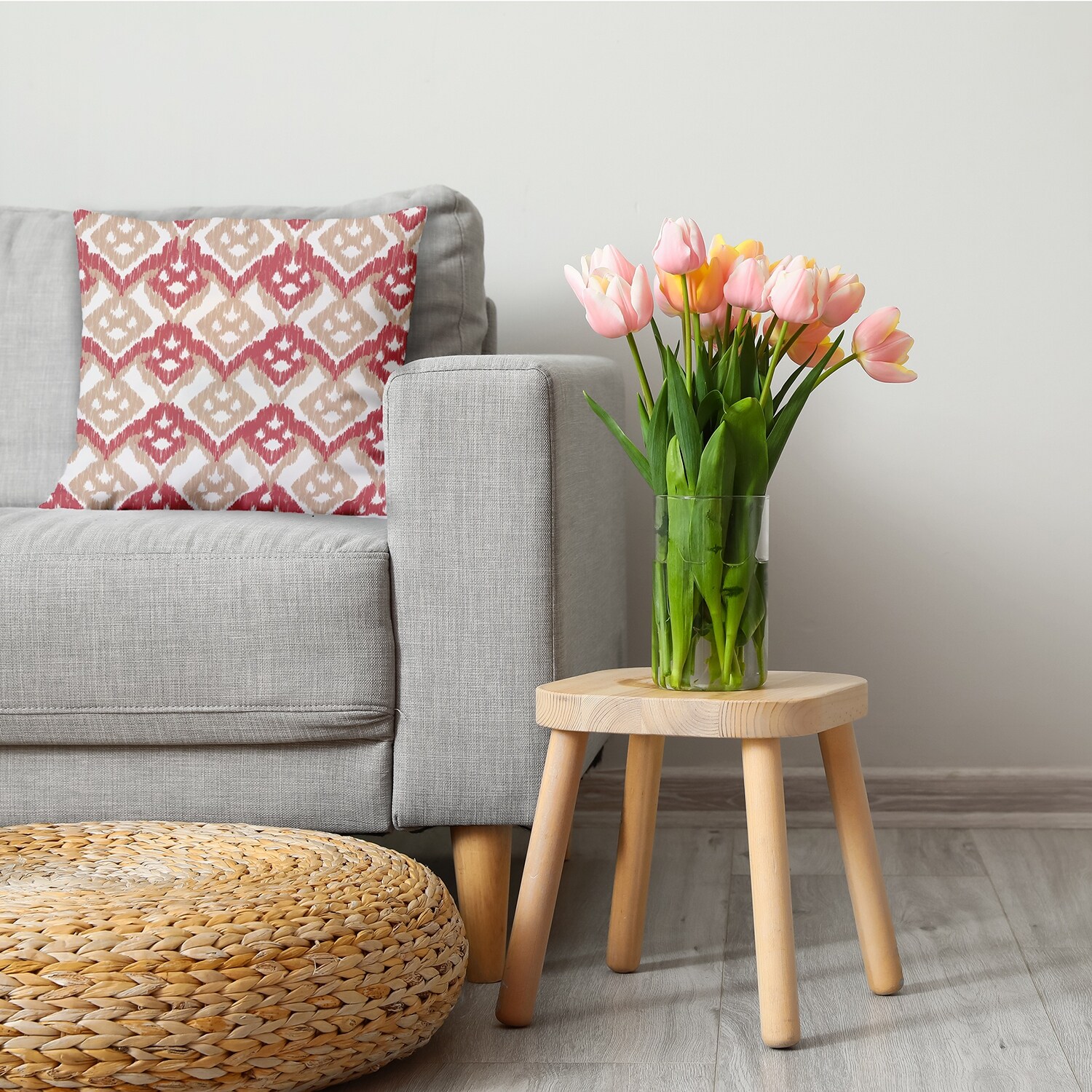 e by Design Ikat Reversible Throw Pillow