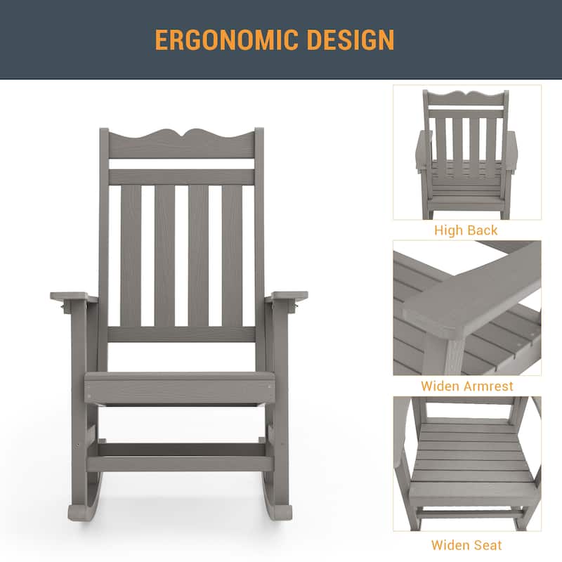 Livoosun 4 Pieces Patio Adirondack Chairs Outdoor Plastic Rocking Chair