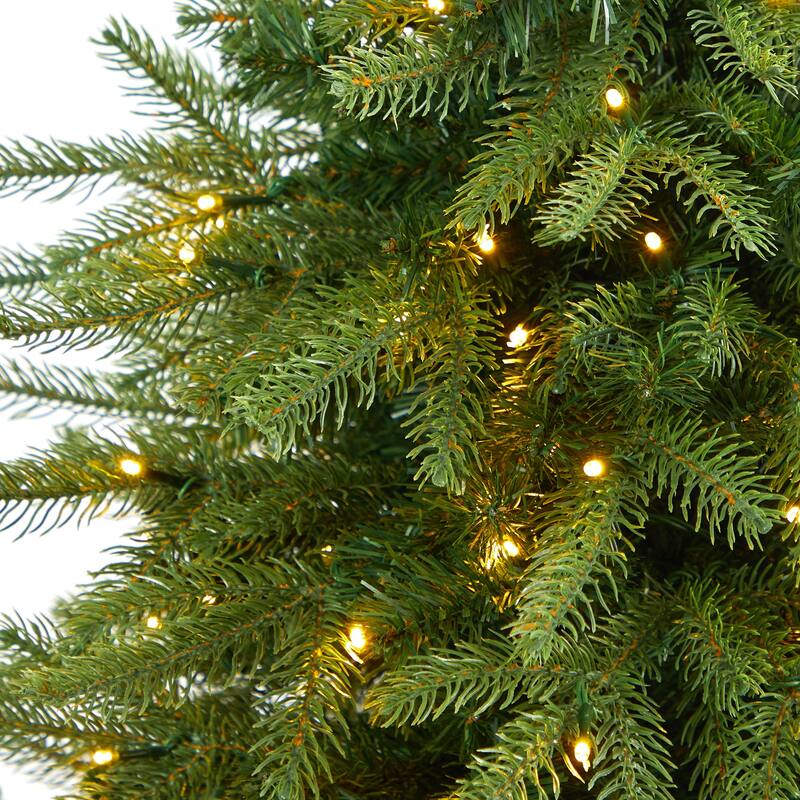 57" Artificial Christmas Tree with 250 LED Lights in Red Tower Planter