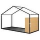 preview thumbnail 7 of 11, Black Twin Size Metal Wood House Bed Frame with Shelves and Lights for Kids