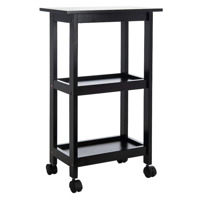 SAFAVIEH Bevin 2-Shelf Kitchen Bar Cart with Wheels - 20" W x 12" L x 33" H